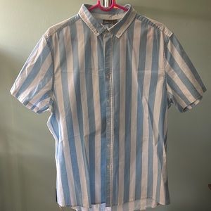 Mens XL blue and white ASOS short sleeve button down.